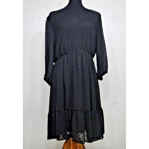 Torrid‎ Mini Clip Dot Black 0 Large 12 Babydoll Dress New With Tags